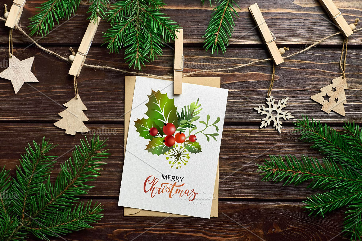 Christmas garlands festive set., a Decorative Illustration by VetaDesign (Photo 2 of 3)