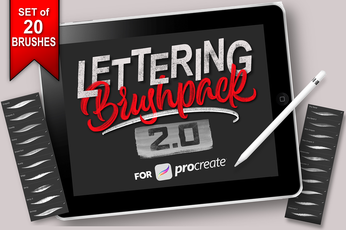 Lettering Brush-Pack for Procreate, a Brush Add-On by albi.letters (Photo 1 of 7)