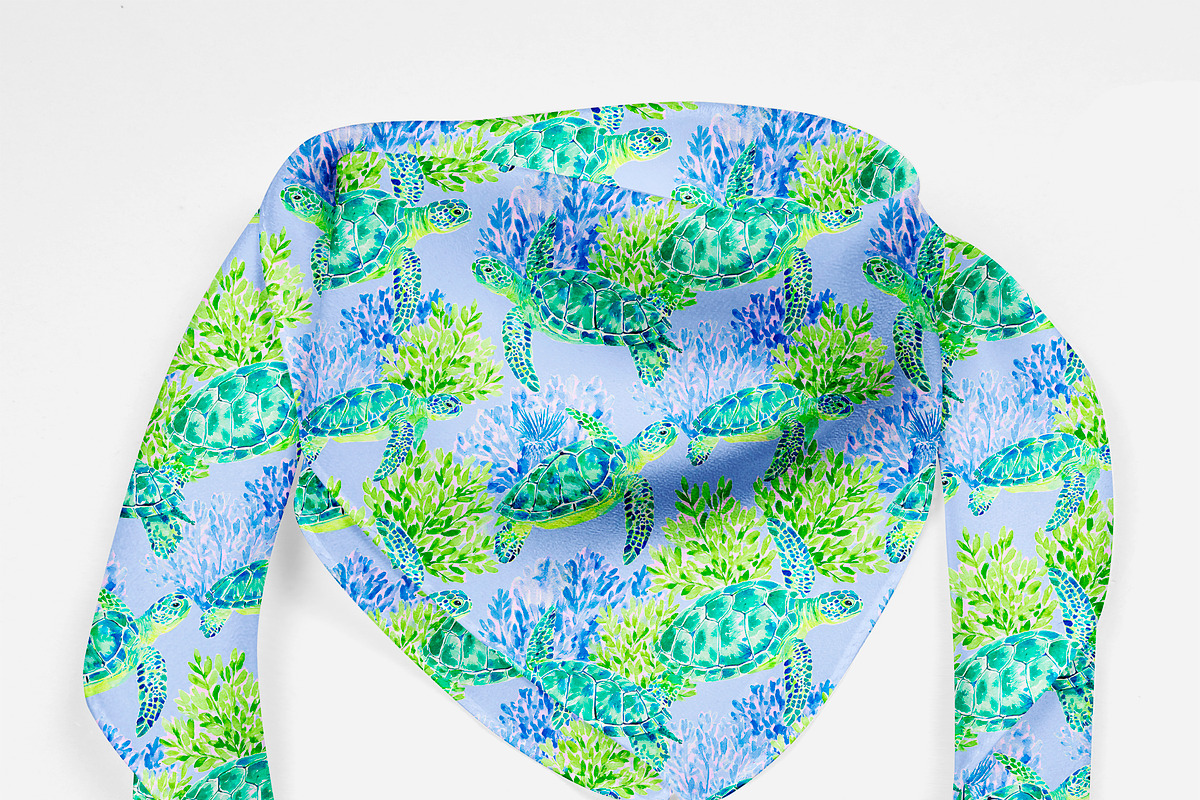 Seamless Turtle Patterns, a Pattern Graphic by The Preppy Artist (Photo 7 of 11)