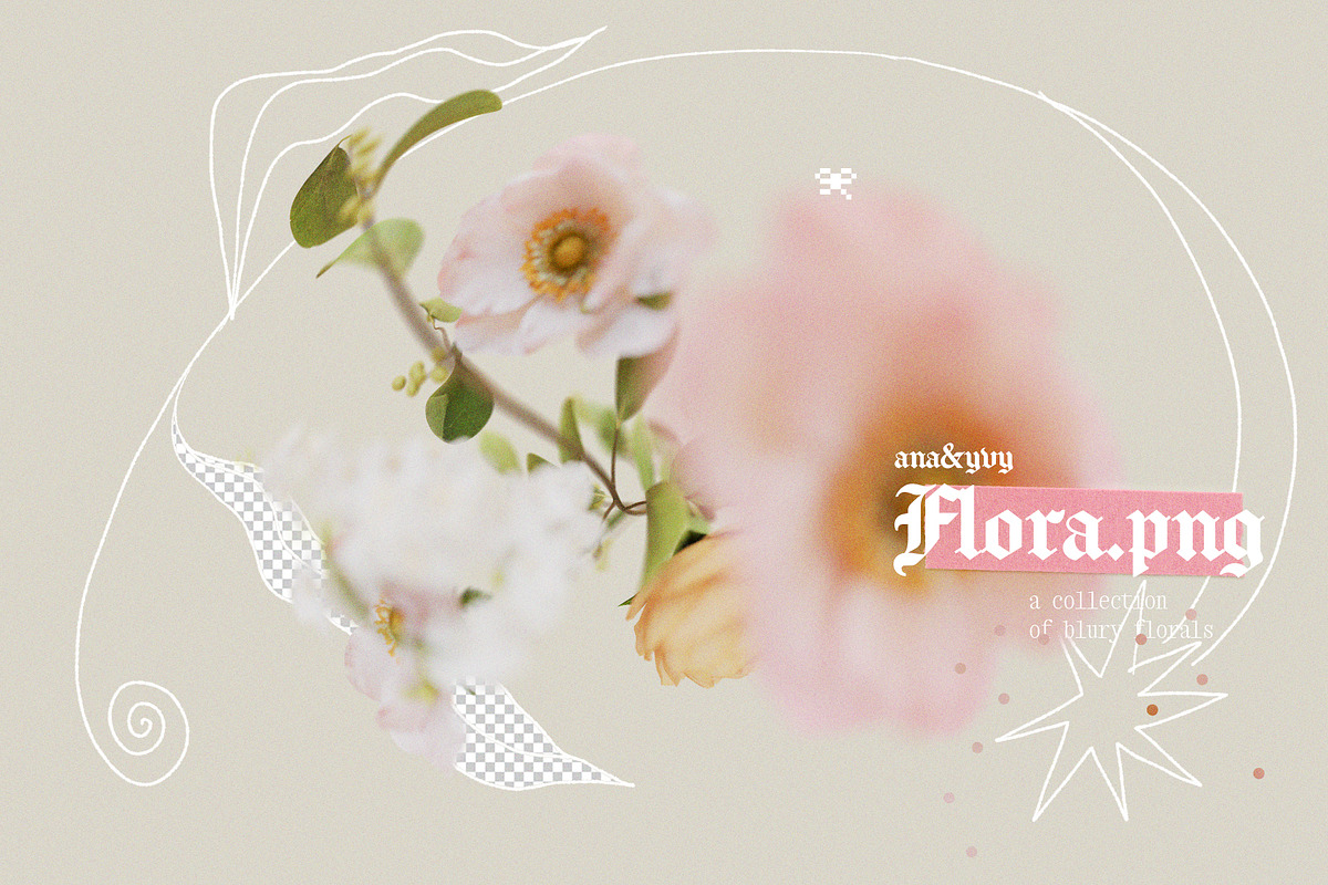 FLORA.PNG | Blurry Flower Collage, an Object Graphic by ana & yvy (Photo 21 of 23)