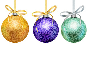 Christmas Vector Balls And Banners