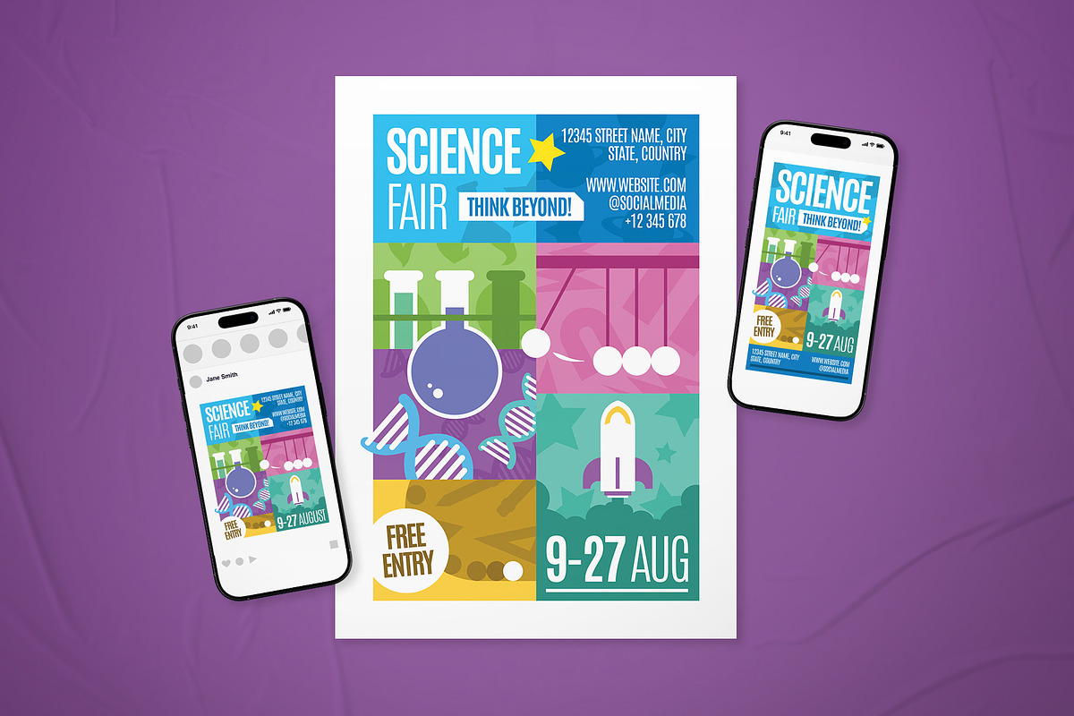 Science Fair Event Flyer Set, a Flyer Template by The Good Store (Photo 1 of 2)