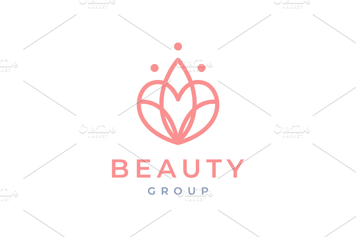love heart feminine leaves flower lo, a Branding & Logo Template by devastd