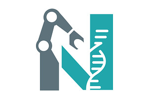 Letter N logo robotic DNA, a Technology Illustration by LogosDen