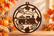 Autumn Harvest Train Laser Cut SVG, an Object Graphic by DreamPrint404 (Thumbnail 1 of 3)