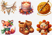 Watercolor Crochet Autumn Clipart, an Illustration by Black Bird Studio (Thumbnail 6 of 6)