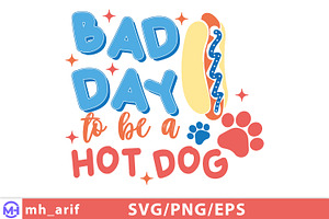 Hot Dog 4th of July Hand-drawn SVG, a Graphic by mh_arif