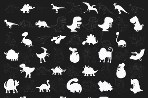 Dinosaur Outline & Silhouette Set 5