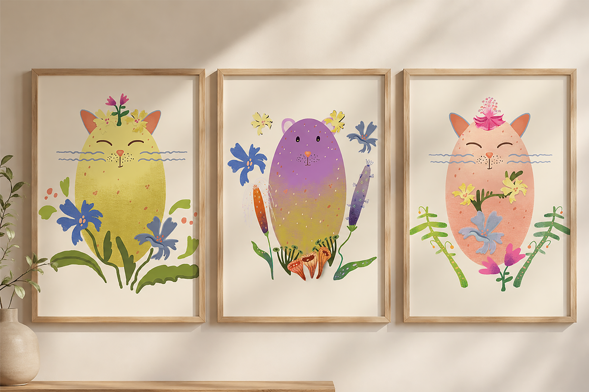 Whimsical Easter Animals PNG Set, an Animal Illustration by FaliushViktoriaArtist (Photo 10 of 11)