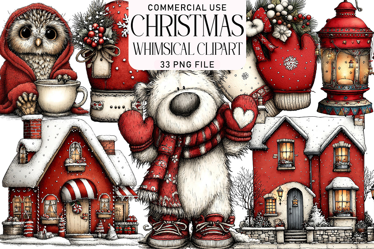 Whimsical Winter Clipart Bundle, an Illustration by Daily.Designs (Photo 1 of 5)