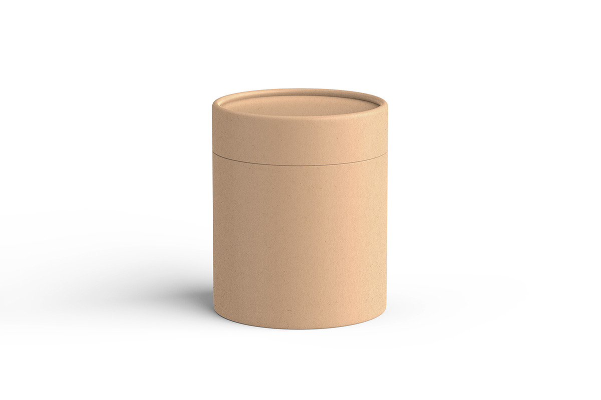 Kraft Cylindrical Tube Package Box, a Packaging Mockup by Ram Studio LLC (Photo 9 of 16)