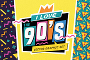 The 90's. Vector Graphic Set., a Graphic by Darumo Shop (Thumbnail 1 of 7)