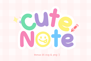 Cute Note Display Font + Bonus