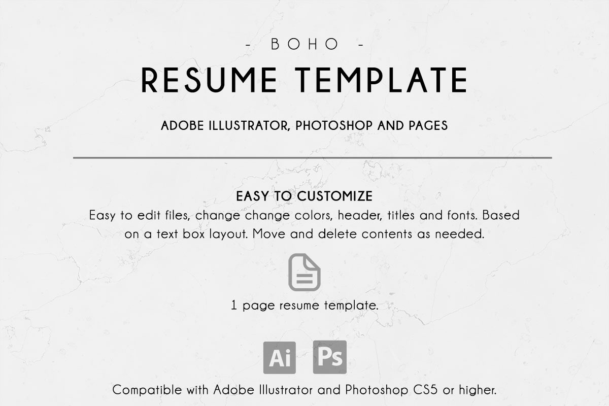 Boho | Resume Template, a Resume Template by Gabellare (Photo 4 of 4)