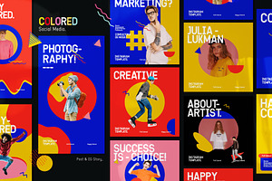 Colored PSD Instagram Template