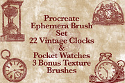 Vintage Clock & Watch Procreate, a Brushes & More by Luna Y Mar (Thumbnail 1 of 6)
