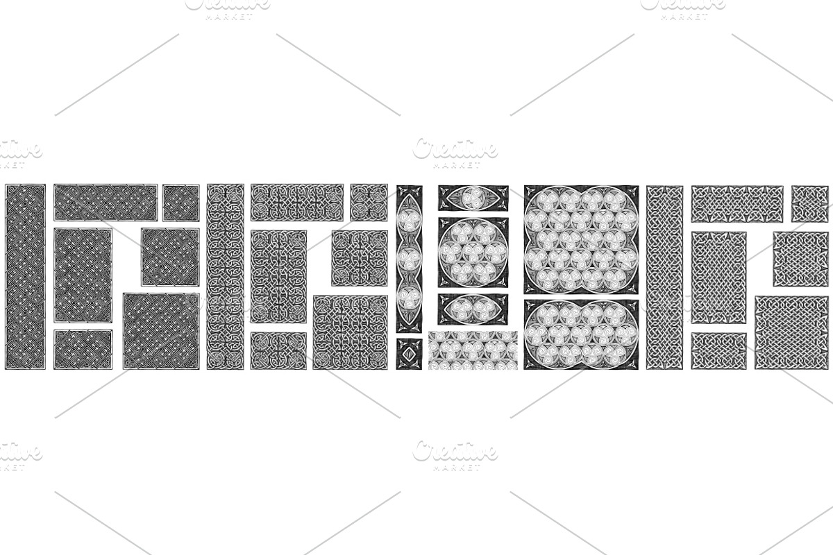 4 Celtic set of seamless  patterns, a Decorative Illustration by CatMadePattern (Photo 4 of 7)