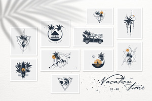 Vacation Time. 50 Logos & Badges