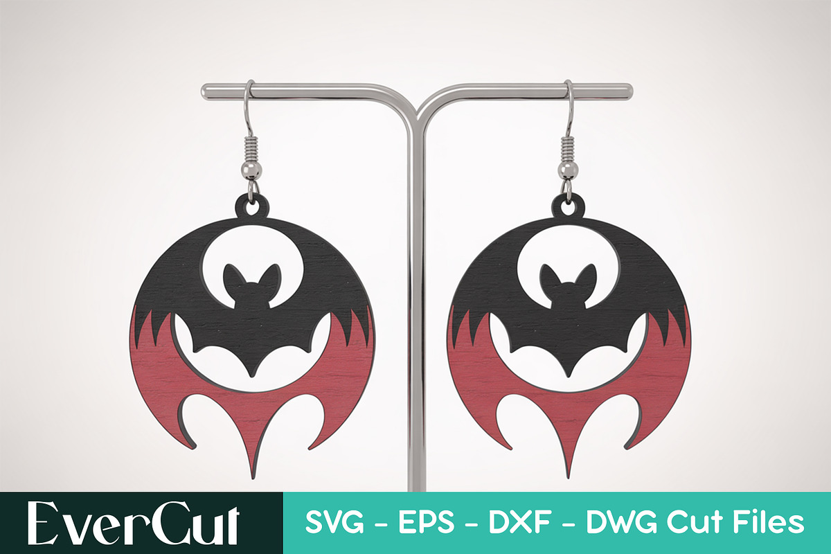 Gothic Bat Wing Earrings, a Graphic by EverCut Designs