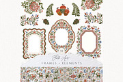 Folk Art Frame Scandinavian Frame, a Decorative Illustration by Invite to Clipart (Thumbnail 1 of 9)