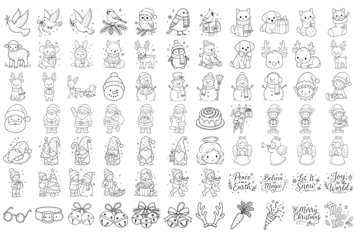 Christmas Doodle SVG Graphics, a Seasonal Illustration by DENIDigitalArtSudio (Photo 3 of 9)