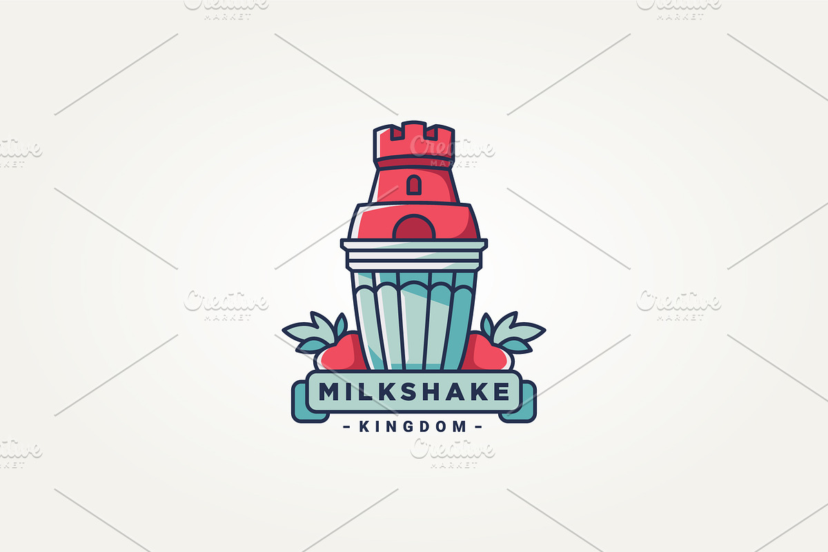 milkshake kingdom icon logo design, a Branding & Logo Template by Blazybone