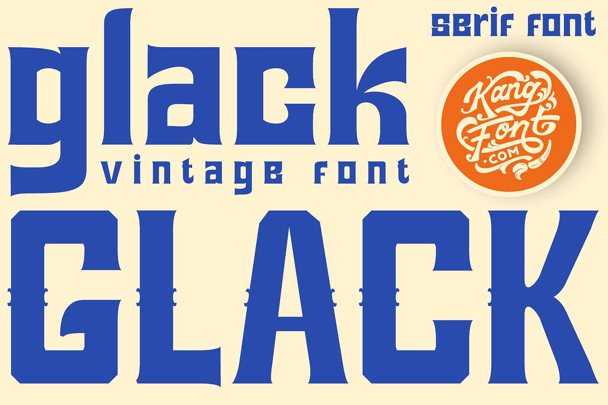 Glack – Serif Vintage Font, a Serif Font by kangfont Studio (Photo 9 of 11)