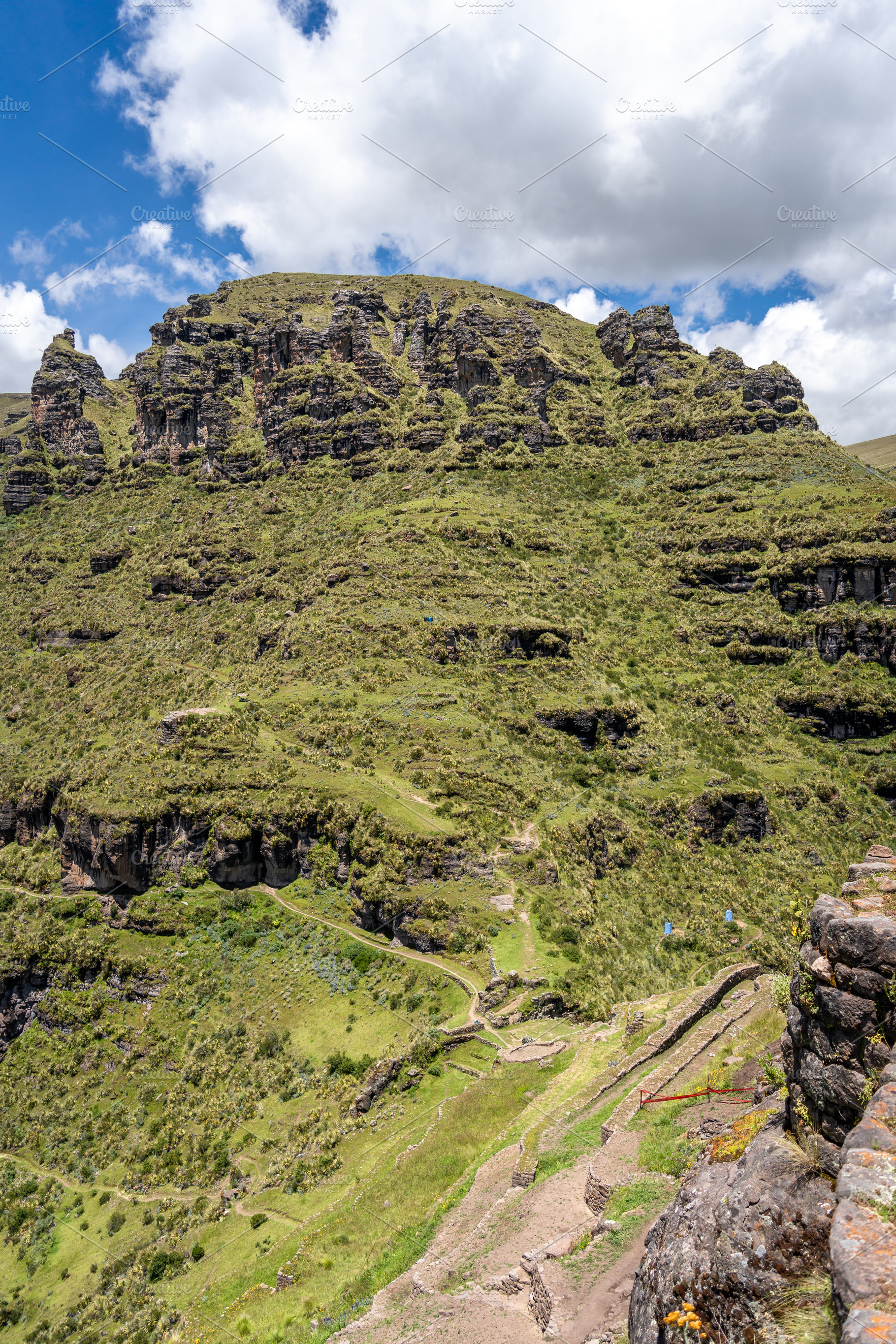 Majestic Rocky Mountains Seen from Waqrapukara, a Scenic Inca Si, a Photo by GoodGoods
