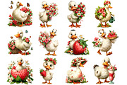 Whimsical Goose Strawberry Clipart, an Animal Illustration by Craft Nest (Thumbnail 5 of 5)