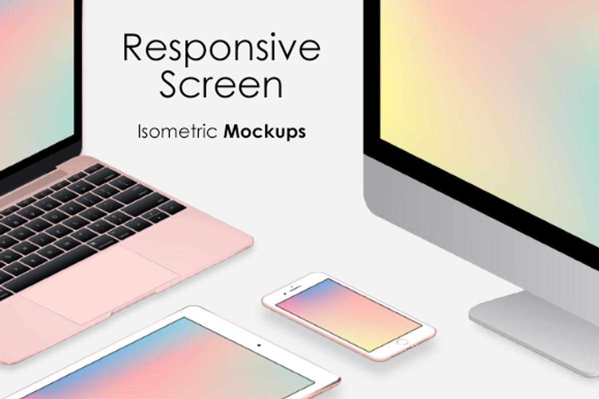 Responsive Screen Isometric Mockups, an iPhone Mockup by tamiq (Photo 1 of 8)