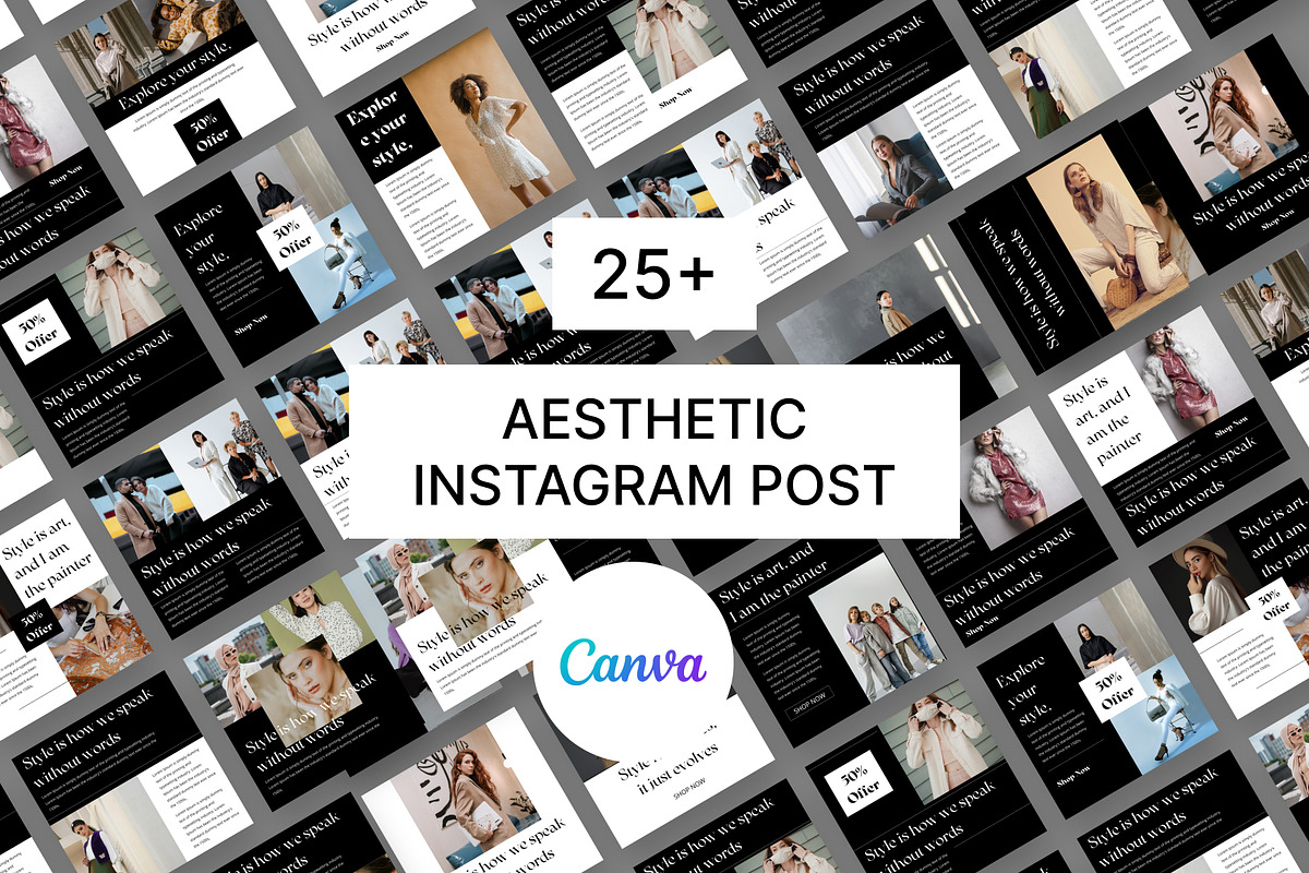 Aesthetic Instagram Templates Canva, a Social Media Template by Pixel Blend (Photo 3 of 7)