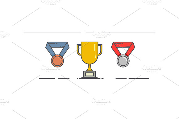 Vector Linear Award Icons.