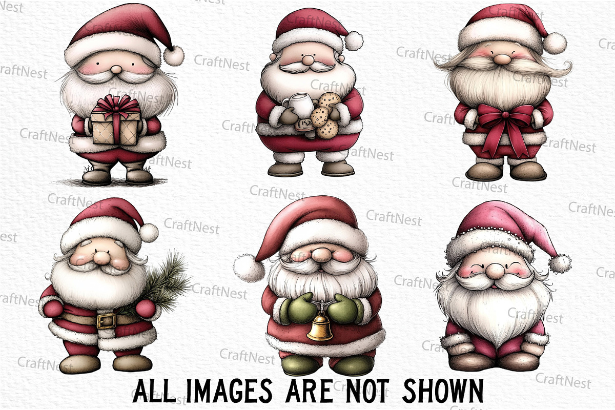 Retro Santa Clipart, an Illustration by Craft Nest (Photo 3 of 6)