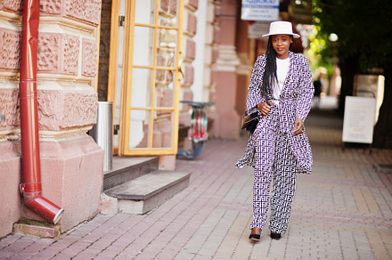 Beautiful african american woman natural makeup wear fashion clo, a Beauty & Fashion Photo by AS photostudio