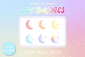 Twitch Rainbow Moon Sub Badges