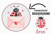 Cute Ladybug Valentine Clipart, an Illustration by Libby Wishes (Thumbnail 2 of 6)