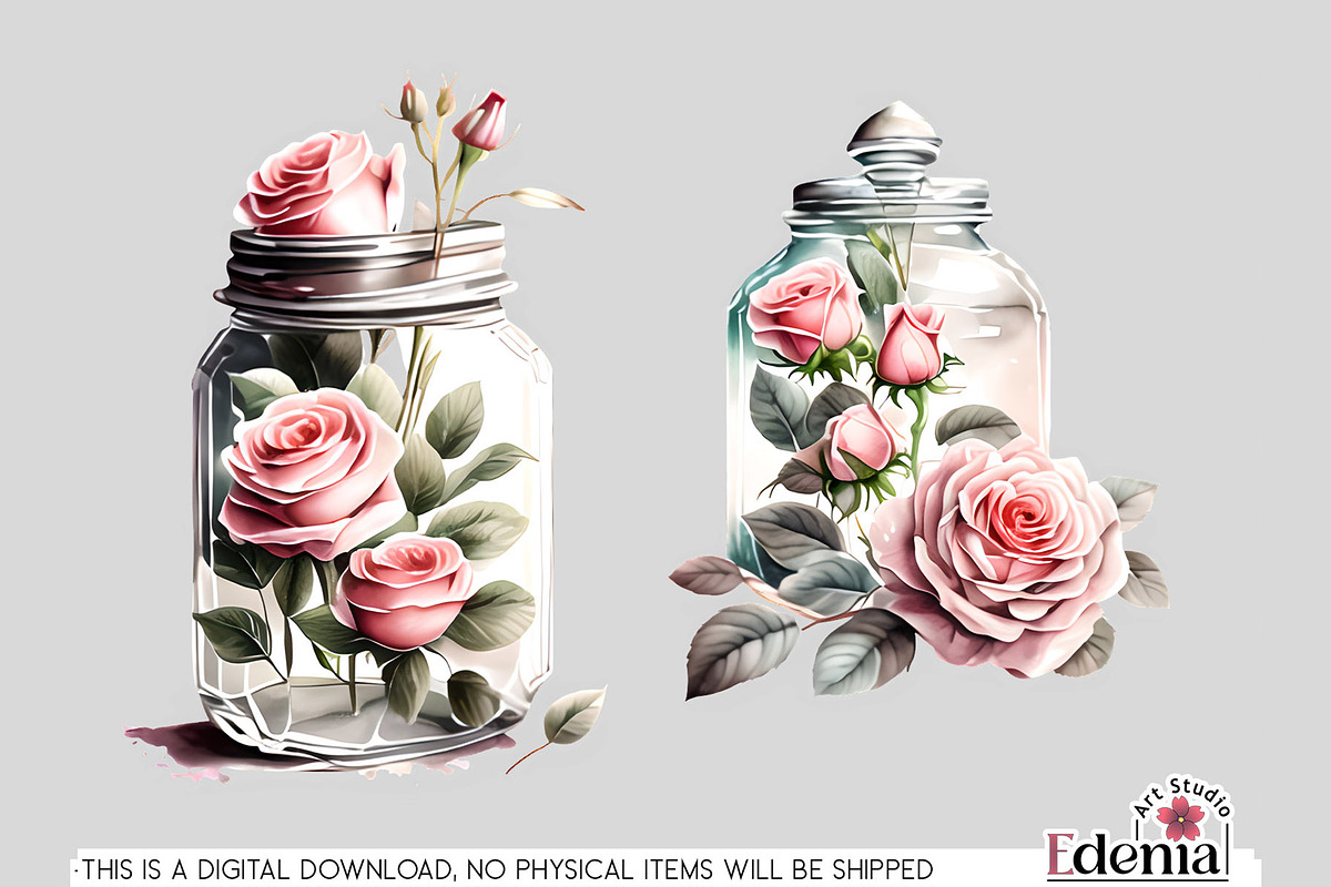 Vintage Romantic Rose Glasses PNGs, a Decorative Illustration by EdeniaArtStudio (Photo 4 of 4)