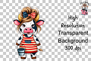 Patriotic Cow with USA Flag 10 PNG, a Graphic by Clipart Bloom (Thumbnail 9 of 11)