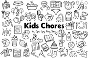 Kids Chores Clipart Collection, an Education Illustration by Gulnara Sabirova (Thumbnail 2 of 8)