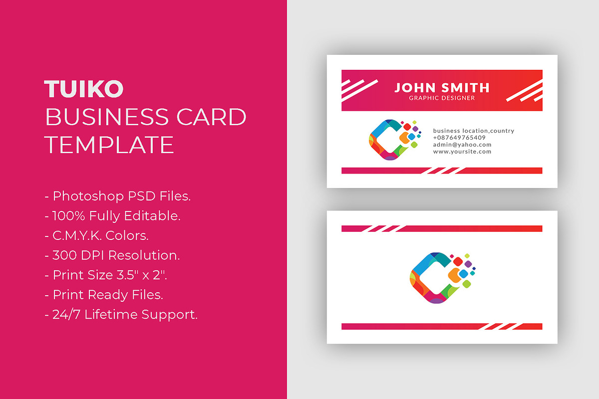 TUIKO Business Card Template, a Business Card Template by Dueza.Com