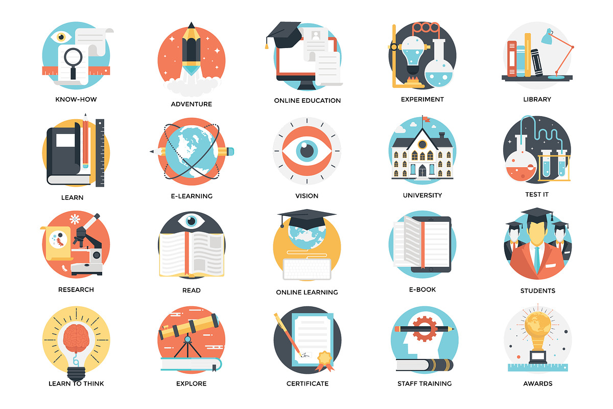 175 Flat Education Icons, a Duotone Icon by Prosymbols (Photo 5 of 10)