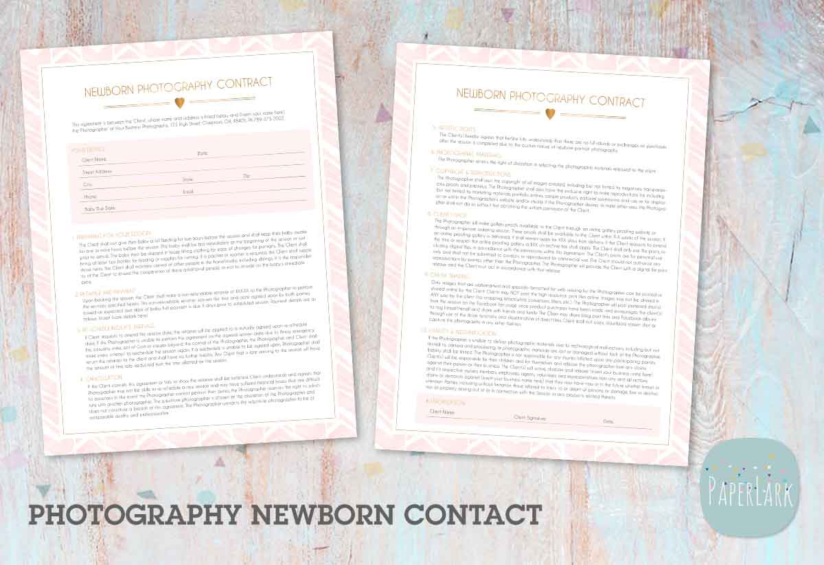 NG027 Photography Newborn Contract, a Stationery Template by Paper Lark
