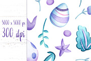 Watercolor Easter Seamless Patterns, a Pattern Graphic by RabbitAndPencil (Thumbnail 3 of 6)