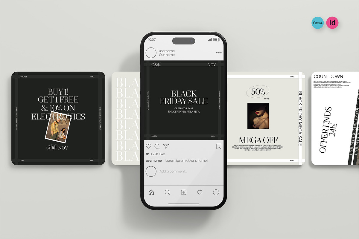 Black Friday Sale Template, a Social Media Template by Creatiya Type (Photo 1 of 6)