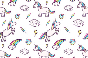 Cute Unicorn seamless pattern