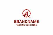Letter Q Pizza Line Logo, a Branding & Logo Template by Pray Art Design Studio (Thumbnail 1 of 2)