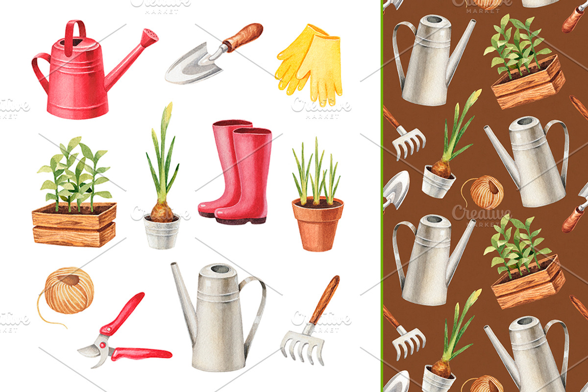 Illustrations of garden tools, an Object Illustration by Sundra (Photo 1 of 7)