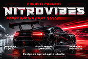Nitrovibes – Sport Racing Font, a Serif Font by Rahagita Studio (Thumbnail 1 of 10)