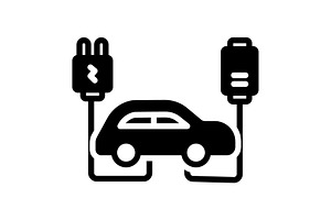 Hybrid Charging Solid Icon