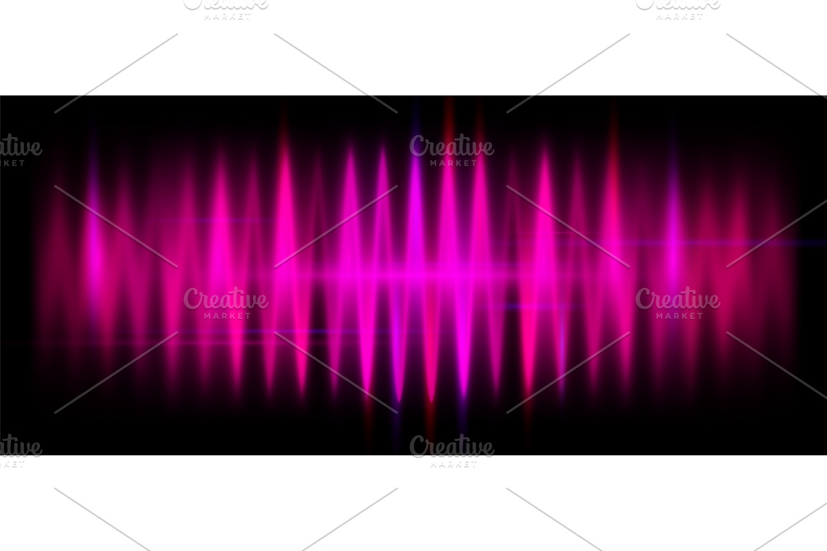 Music wave sound neon vector, an Illustration by Zaie
